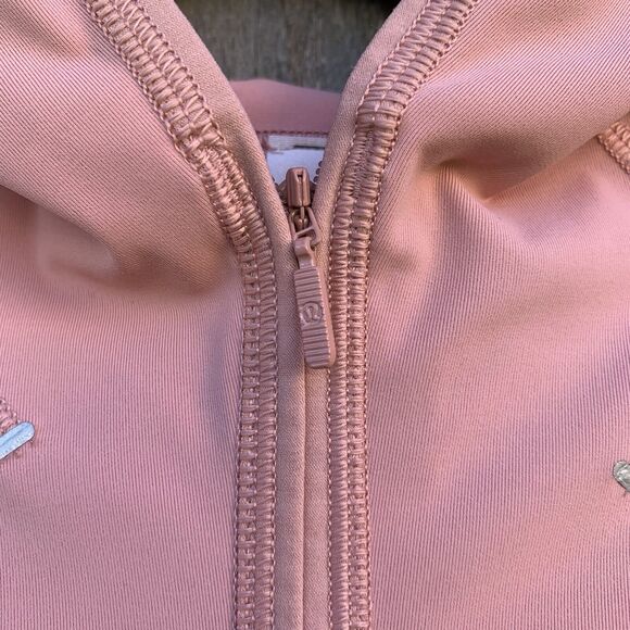 Lululemon Break a Trail 1/2 Zip Cropped Hoodie Pink Pastel Women's Size 8 - Picture 5 of 14
